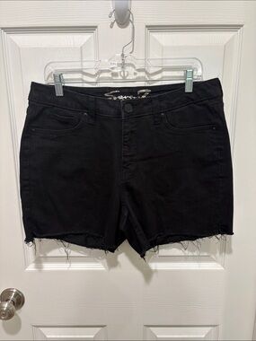 Seven7 Black Denim Frayed Hem Women's Shorts